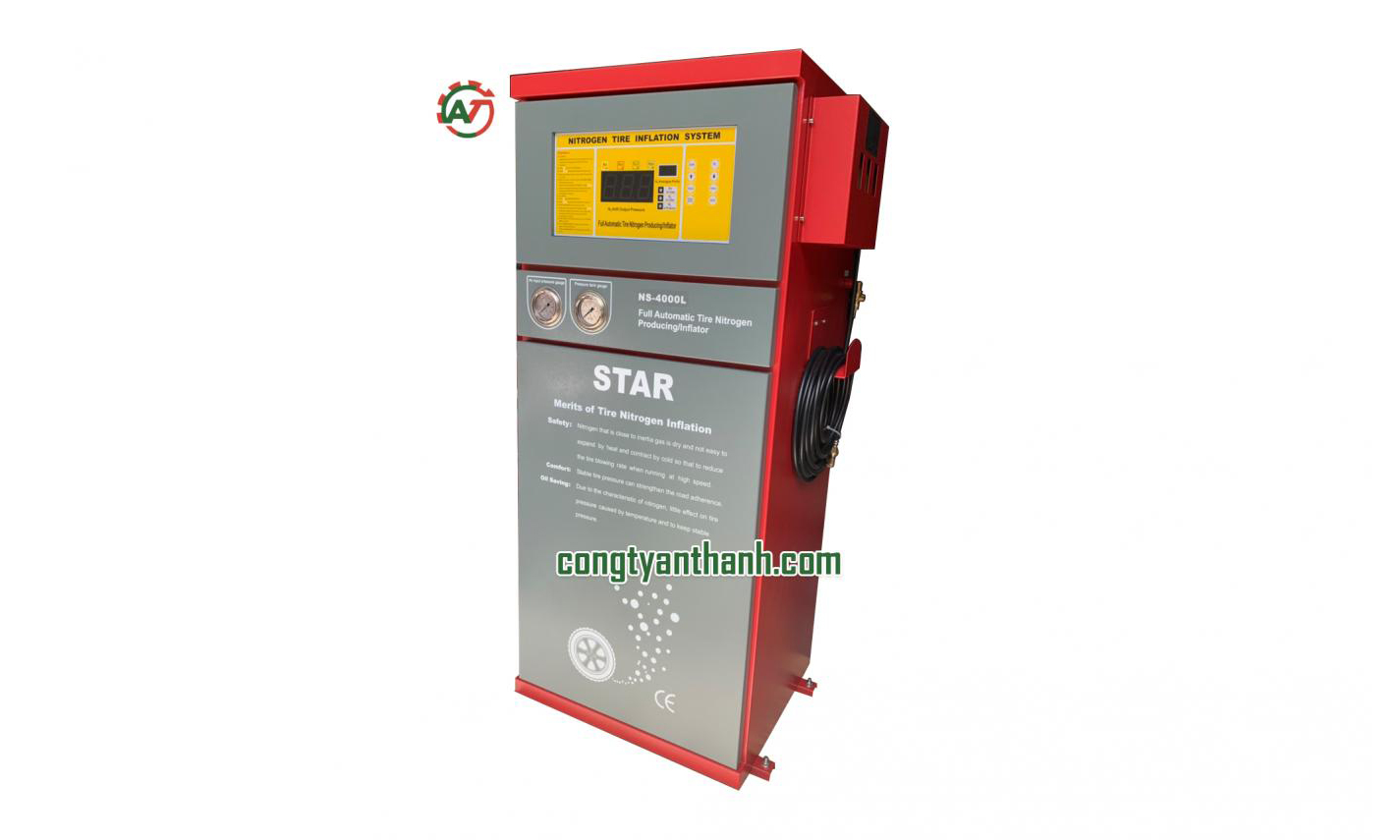 Máy bơm khí nitơ NS-4000L hỗ trợ tách khí từ máy nén để sử dụng trong lốp xe
